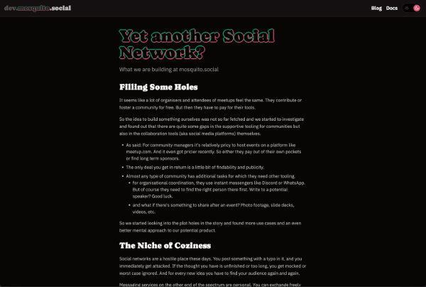 Mosquito Social (in progress)